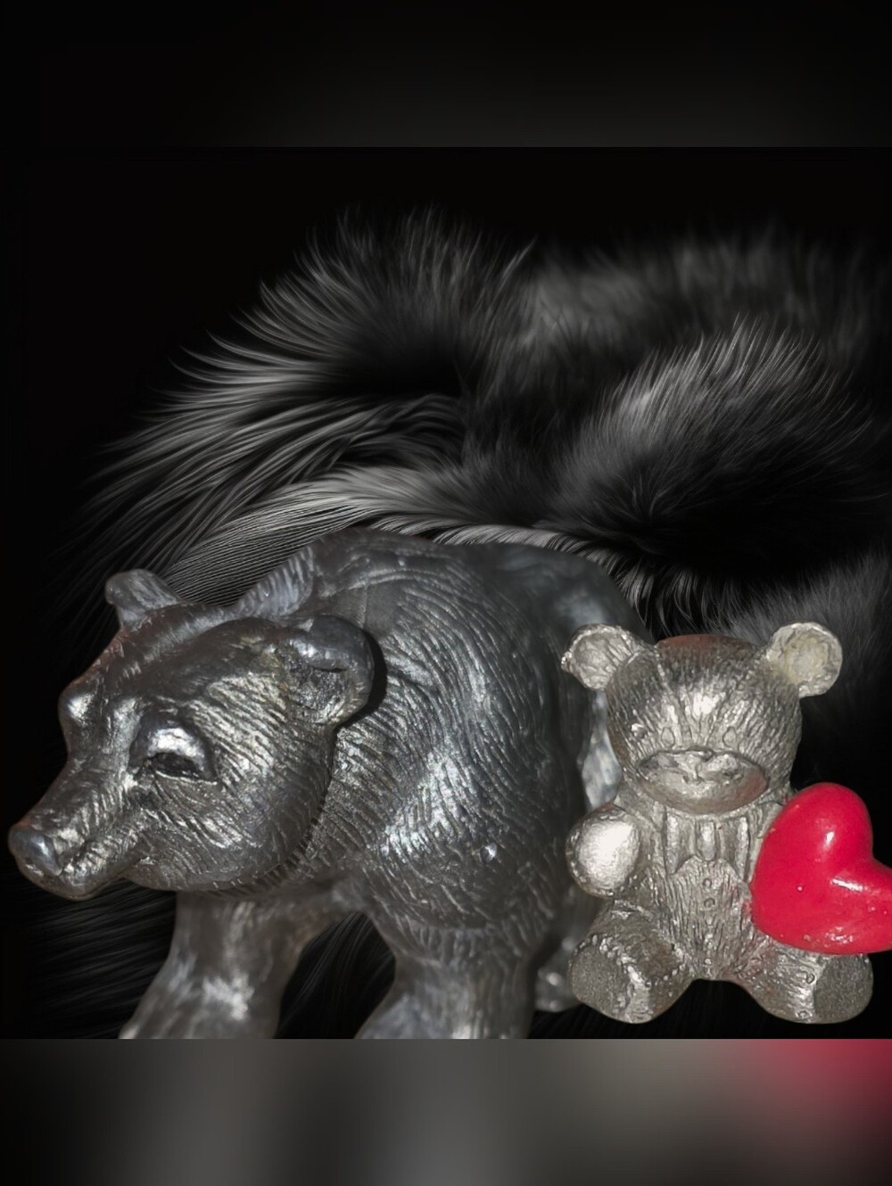 VTG. 1989 RB Pewter Bear Figurine & Spoontiques Teddy Bear